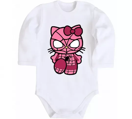 Детский боди Hello kitty spider Белый фото