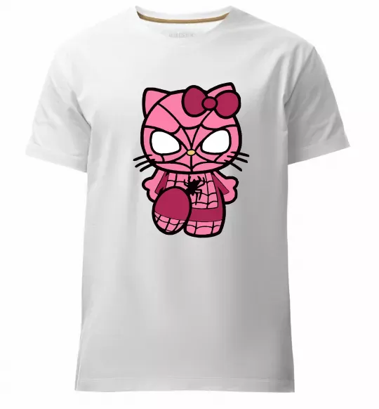 Чоловіча преміум футболка Hello kitty spider Білий фото