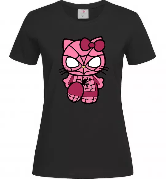 Женская футболка Hello kitty spider Черный фото