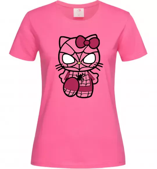 Женская футболка Hello kitty spider Ярко-розовый фото