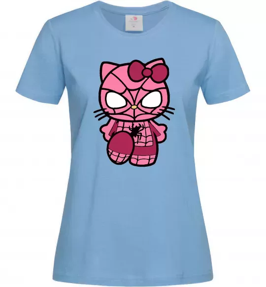 Женская футболка Hello kitty spider Голубой фото