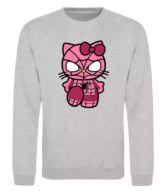 Свитшот Hello kitty spider Серый меланж фото