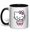 Чашка с цветной ручкой Hello kitty phone Черный фото