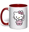 Чашка с цветной ручкой Hello kitty phone Красный фото