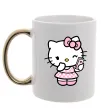 Чашка с цветной ручкой Hello kitty phone Золото фото