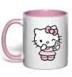 Чашка с цветной ручкой Hello kitty phone Нежно розовый фото