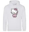Женская толстовка (худи) Hello kitty phone Серый меланж фото