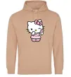Женская толстовка (худи) Hello kitty phone Песочный фото