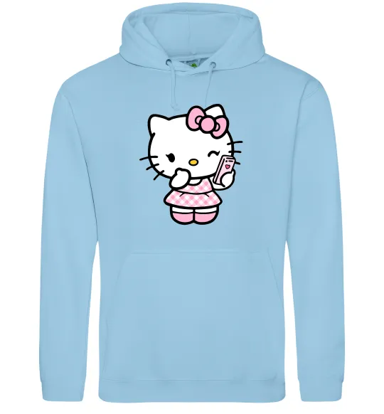 Жіноча толстовка (худі) Hello kitty phone Блакитний фото