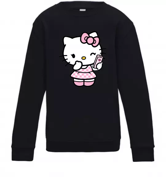 Дитячий світшот Hello kitty phone Чорний фото