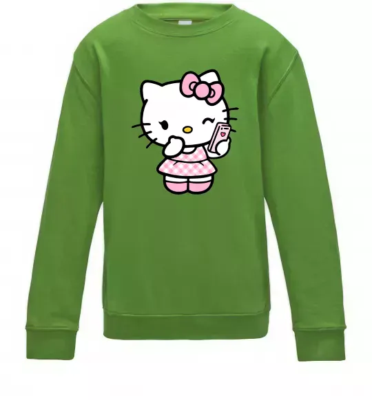 Дитячий світшот Hello kitty phone Лаймовий фото