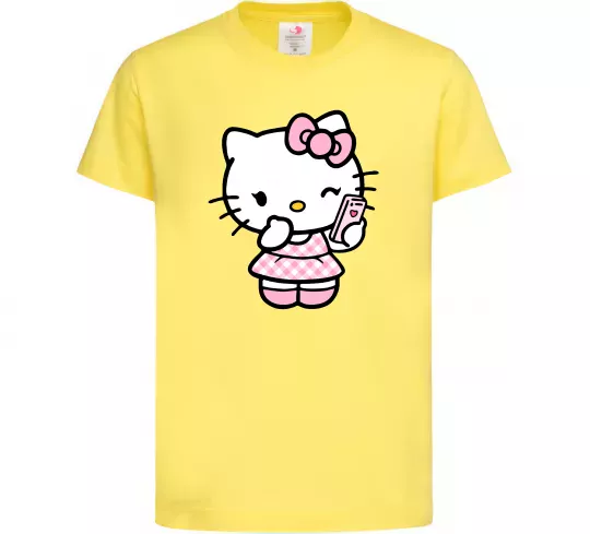 Дитяча футболка Hello kitty phone Лимонний фото