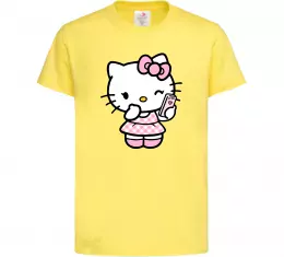 Дитяча футболка Hello kitty phone Лимонний фото