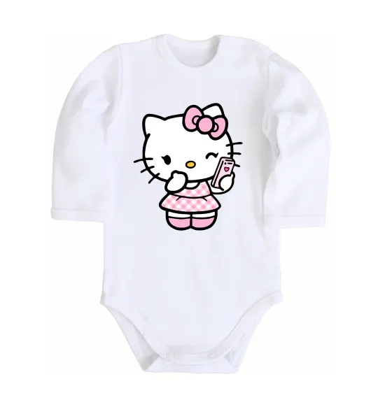 Детский боди Hello kitty phone Белый фото