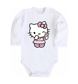 Детский боди Hello kitty phone Белый фото