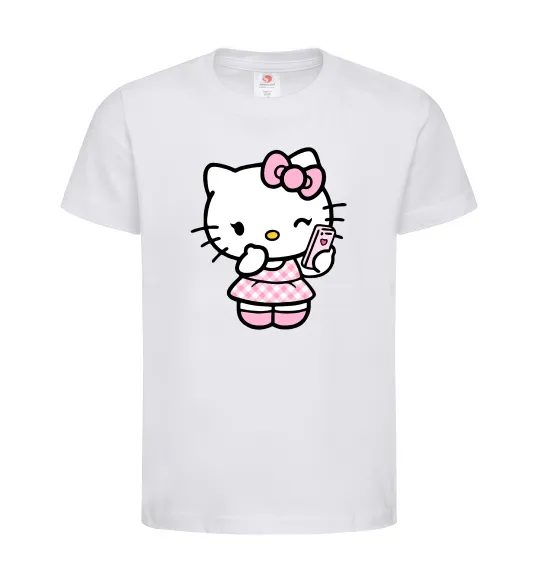 Дитяча футболка Hello kitty phone Білий фото
