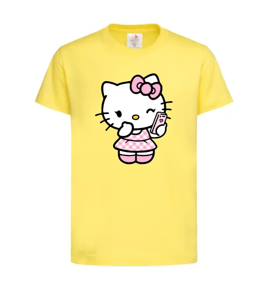 Дитяча футболка Hello kitty phone Лимонний фото