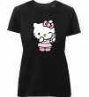 Женская премиум футболка Hello kitty phone Черный фото