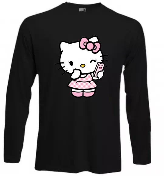 Лонгслив Hello kitty phone Черный фото