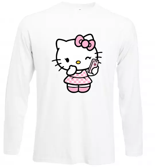 Лонгслив Hello kitty phone Белый фото