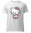 Мужская премиум футболка Hello kitty phone Белый фото