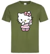 Мужская футболка Hello kitty phone Оливковый фото