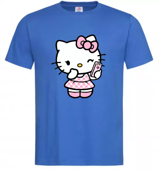 Мужская футболка Hello kitty phone Ярко-синий фото