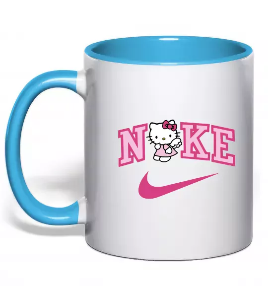 Чашка з кольоровою ручкою Hello Kitty n1ke Блакитний фото
