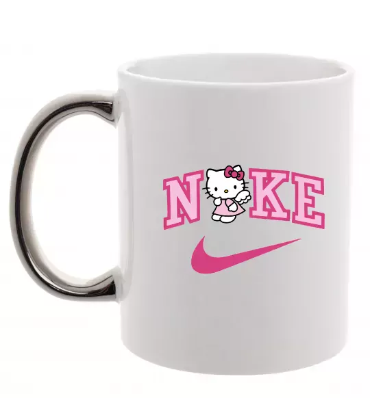 Чашка з кольоровою ручкою Hello Kitty n1ke Срібло фото