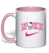 Чашка з кольоровою ручкою Hello Kitty n1ke Ніжно рожевий фото