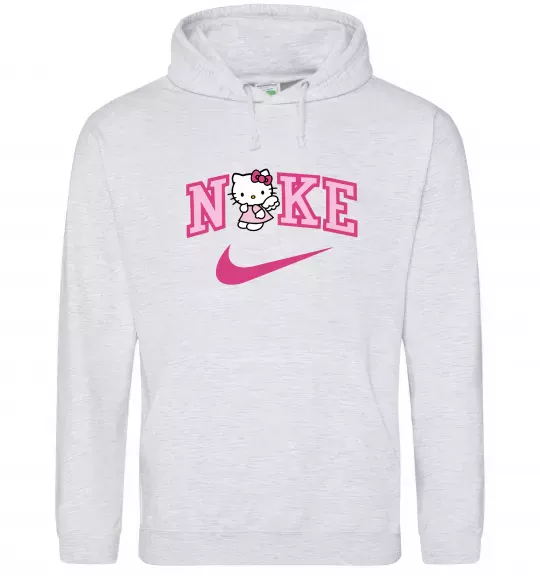 Мужская толстовка (худи) Hello Kitty n1ke Серый меланж фото