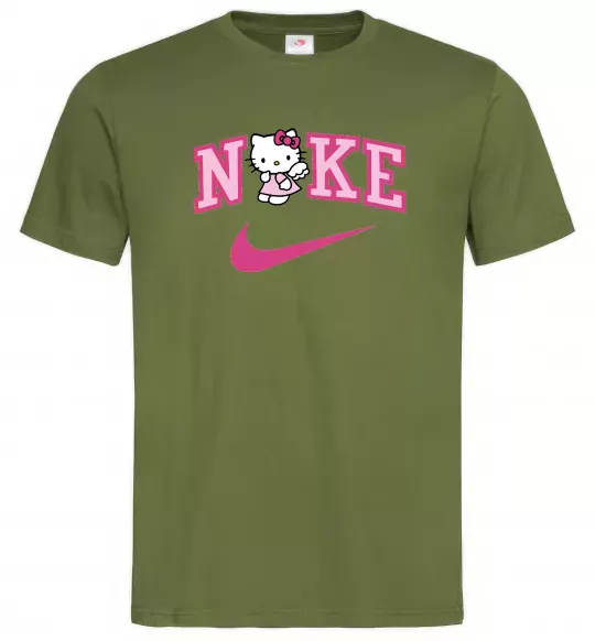 Мужская футболка Hello Kitty n1ke Оливковый фото