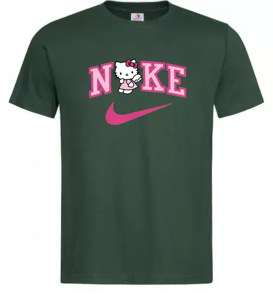 Мужская футболка Hello Kitty n1ke Темно-зеленый фото