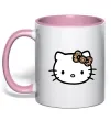 Чашка с цветной ручкой Hello kitty leopard Нежно розовый фото