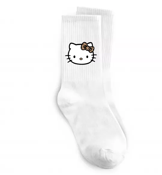 Шкарпетки Hello kitty leopard Білий фото