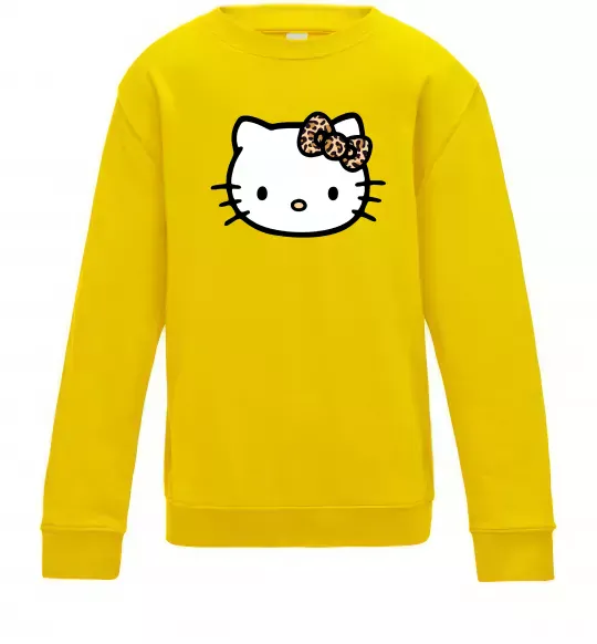 Дитячий світшот Hello kitty leopard Сонячно жовтий фото