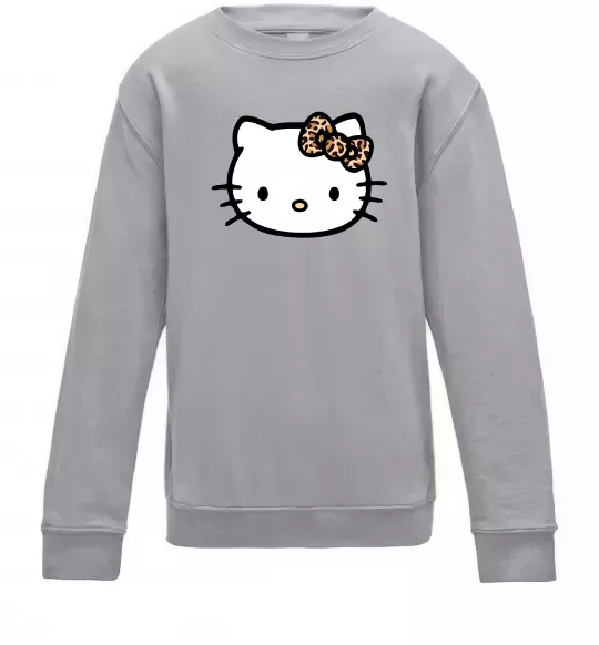 Дитячий світшот Hello kitty leopard Сірий меланж фото
