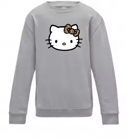 Дитячий світшот Hello kitty leopard Сірий меланж фото