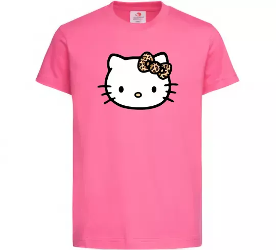 Детская футболка Hello kitty leopard Ярко-розовый фото