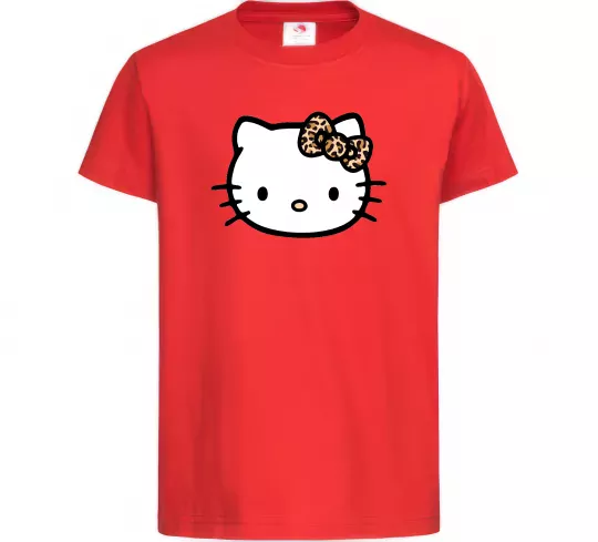 Детская футболка Hello kitty leopard Красный фото