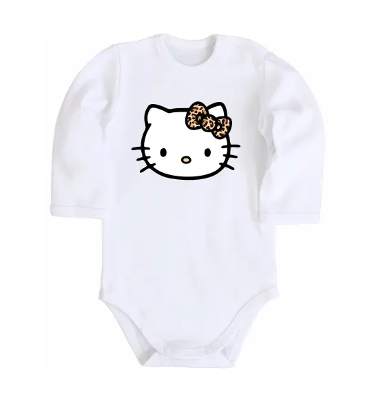 Дитячий бодік Hello kitty leopard Білий фото