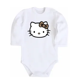 Детский боди Hello kitty leopard Белый фото