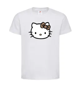 Дитяча футболка Hello kitty leopard Білий фото