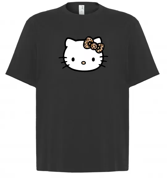 Футболка Оверсайз Hello kitty leopard Черный фото