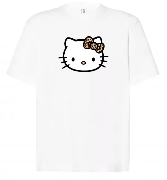 Футболка Оверсайз Hello kitty leopard Белый фото
