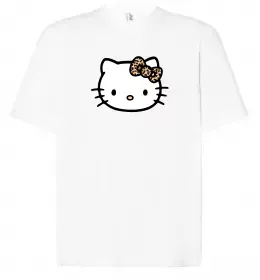 Футболка Оверсайз Hello kitty leopard Белый фото