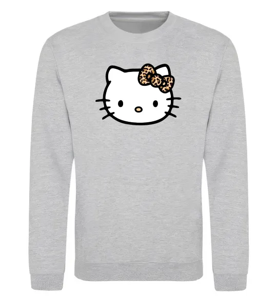 Світшот Hello kitty leopard Сірий меланж фото