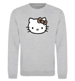 Свитшот Hello kitty leopard Серый меланж фото