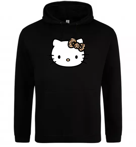 Женская толстовка (худи) Hello kitty leopard Черный фото