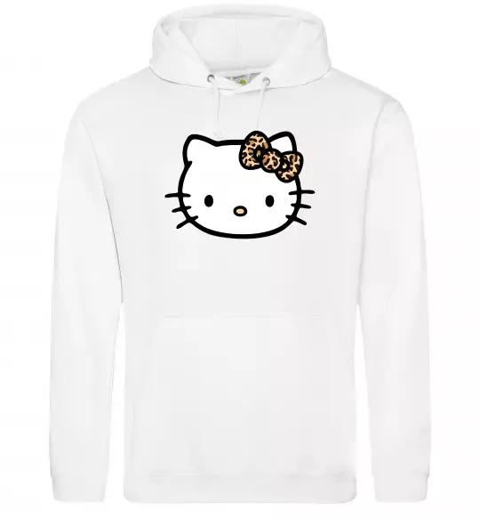 Женская толстовка (худи) Hello kitty leopard Белый фото